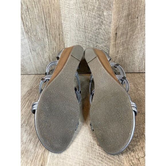 Audrey Brooks Sophia Gladiator Silver Zip Back Womens Size 9 Sandals - Picture 7 of 12